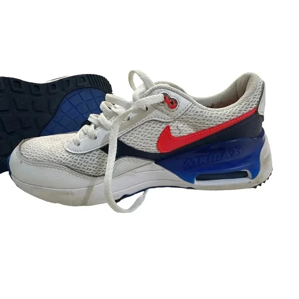 Nike Air Max Boys White Crimson Color System GS Trainers Sneaker Size 6Y
